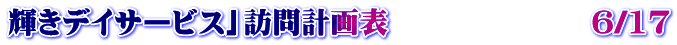 輝きデイサービス」訪問計画表　　　　　　　6/17
